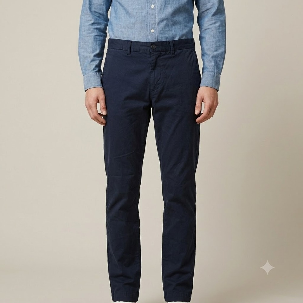 Zara Chino Pants Men's 30x30 Navy Blue Slim Fit Casual Trousers